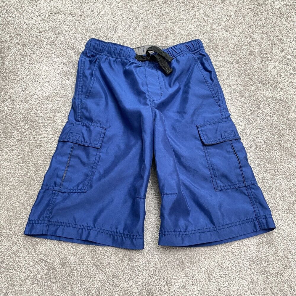 Dockers Cargo Water Shorts Boys Kids Medium Blue Elastic Waist Casual Swimwear